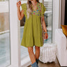 Hidden Bungalow Embroidered Dress In Lime Image - 1
