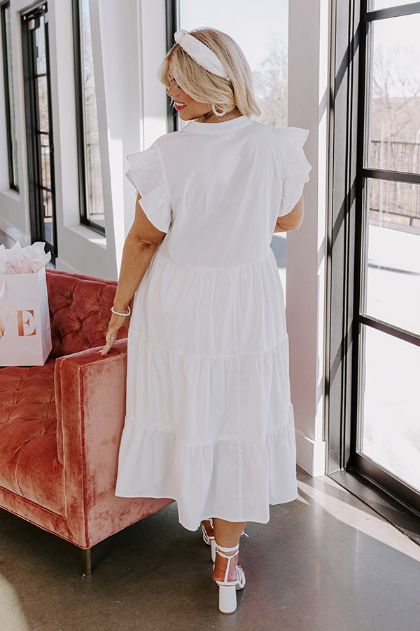 Parkside Pretty Midi In White Curves • Impressions Online Boutique