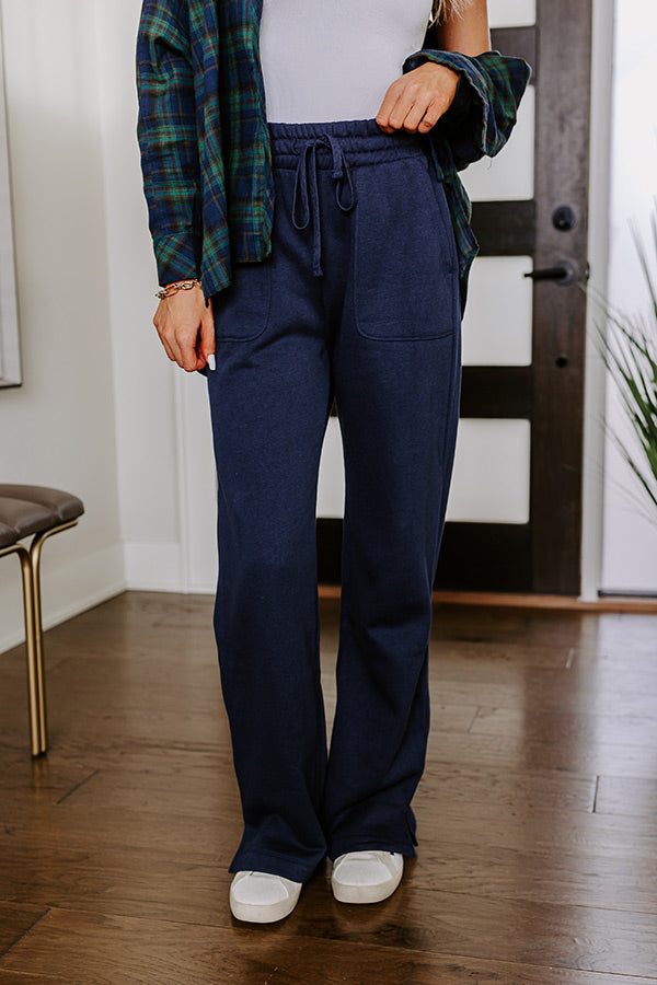Coffee Run Cutie Straight Leg Pants in Navy Image - 3