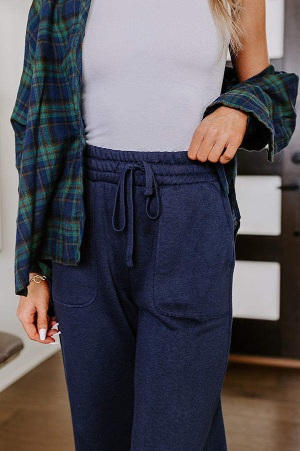 Coffee Run Cutie Straight Leg Pants in Navy Image - 4