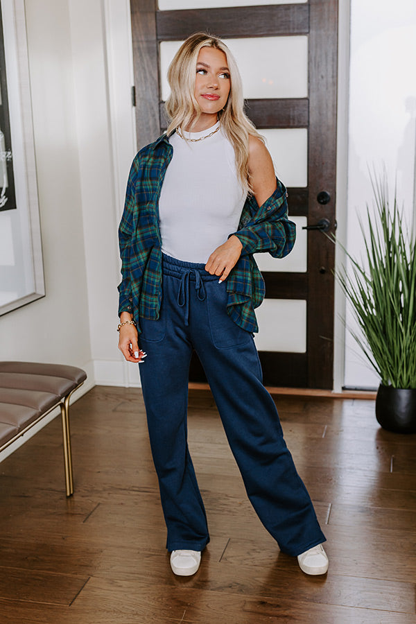 Coffee Run Cutie Straight Leg Pants in Navy Image - 1