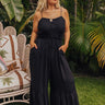 Desirable Destination Smocked Jumpsuit In Black Curves Image - 1