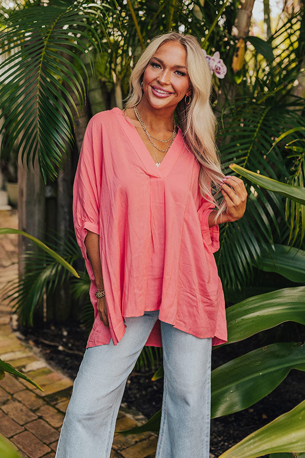 Sun-Kissed Sands Shift Top In Coral