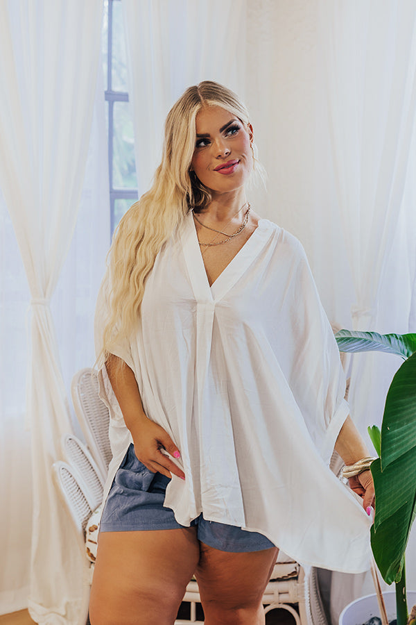 Sun-Kissed Sands Shift Top In White Curves