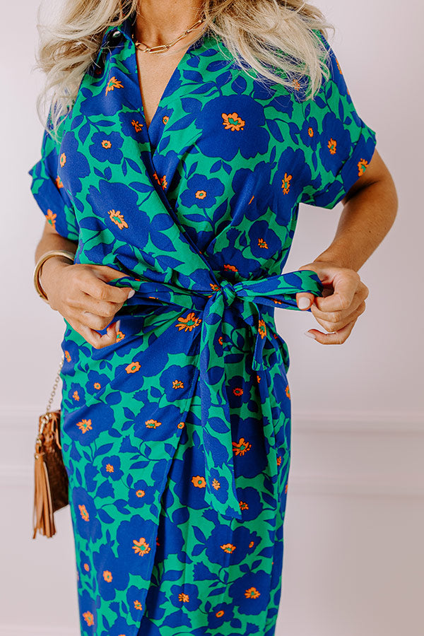 Botanical Garden Wrap Midi in Green Image - 2