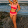 Pink Horizon Seersucker Bikini Top Curves Image - 1
