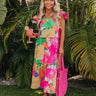 Coastal Dreams Floral Midi in Hot Pink Image - 1
