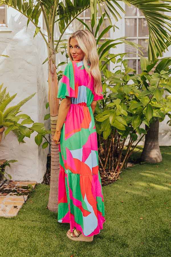 Sailboat Soiree Color Block Maxi in Hot Pink Image - 1