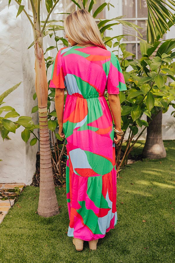 Sailboat Soiree Color Block Maxi in Hot Pink Image - 1