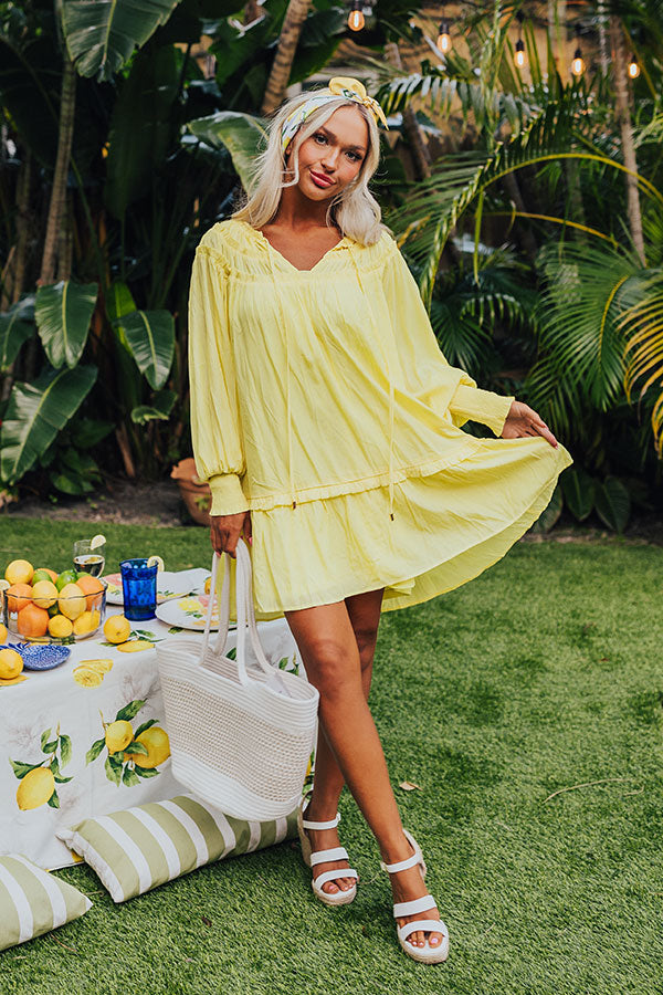 Brunch On The Coast Shift Dress in Yellow