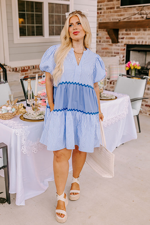 Nautical Dreams Shift Dress in Sky Blue Curves Image - 1