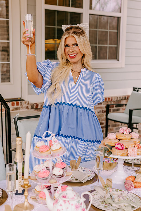 Nautical Dreams Shift Dress in Sky Blue Curves Image - 2