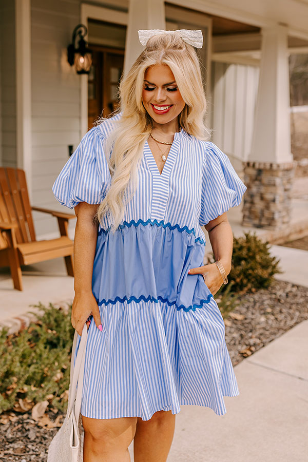 Nautical Dreams Shift Dress in Sky Blue Curves Image - 4