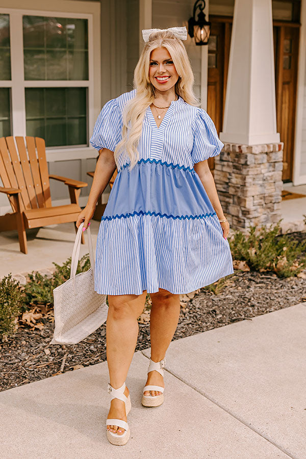 Nautical Dreams Shift Dress in Sky Blue Curves Image - 3