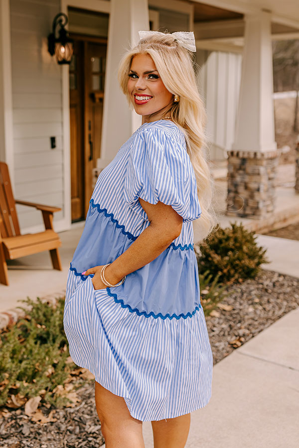 Nautical Dreams Shift Dress in Sky Blue Curves Image - 5