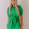 Coastal Views Button Down Mini Dress in Kelly Green Image - 1