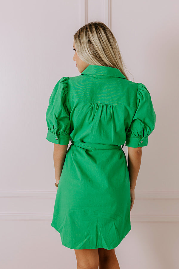 Cindy Kelly Green Collared Button Down Dress main image 1