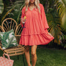 Brunch On The Coast Shift Dress in Coral Image - 1