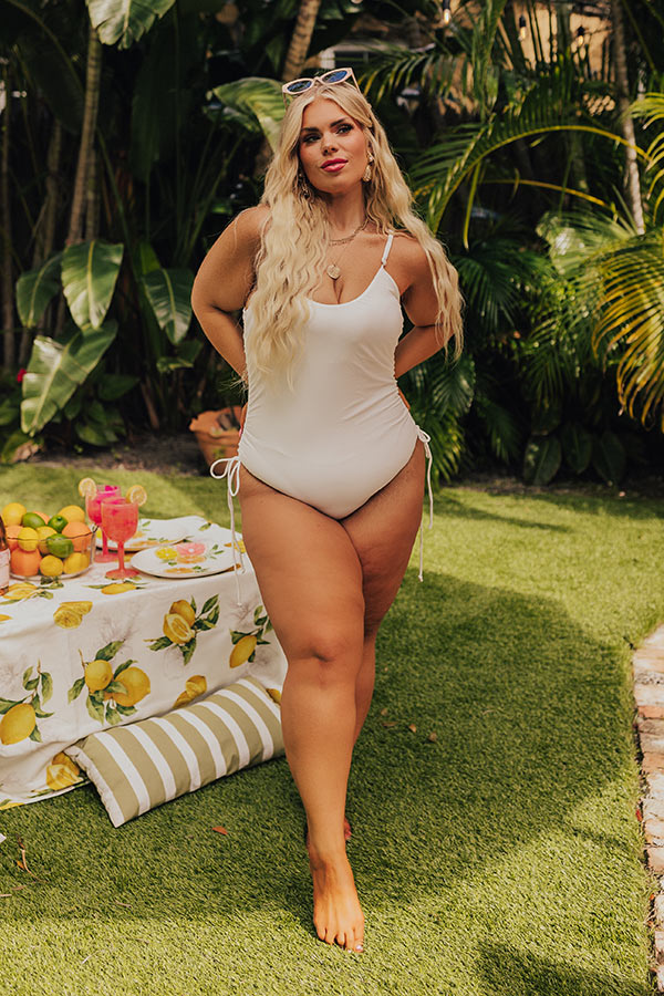 Ride The Tide One Piece Swimsuit in White Curves