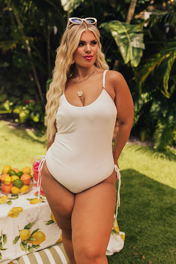Ride The Tide One Piece Swimsuit in White Curves