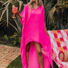 Seaside Peace High Low Cover Up in Hot Pink Image - 1