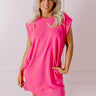 Sangria and Sandals T-Shirt Mini Dress in Hot Pink Image - 1