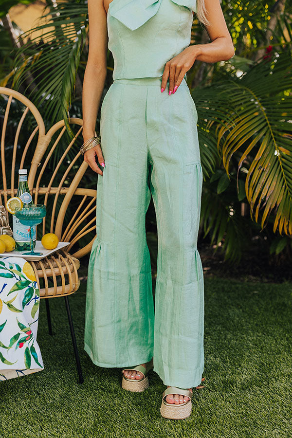 Viva La Travel High Waist Wide Leg Pants in Mint Image - 2