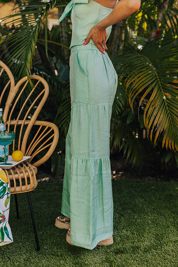 Viva La Travel High Waist Wide Leg Pants in Mint Image - 3