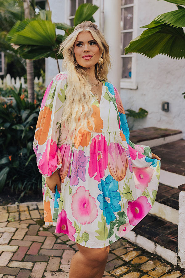 Floral Embrace Mini Dress in White Curves Image - 4