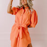 Coastal Views Button Down Mini Dress in Orange Image - 1