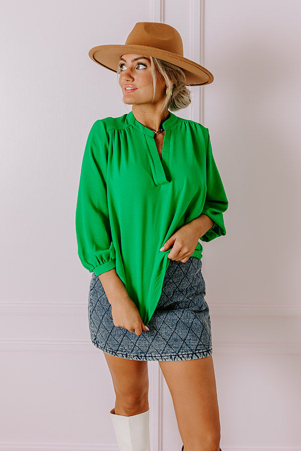 Casual Moment Shift Top in Kelly Green Image - 2