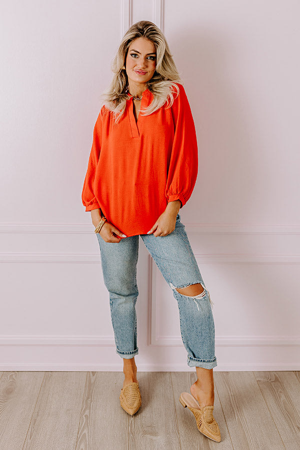 Casual Moment Shift Top in Tangerine