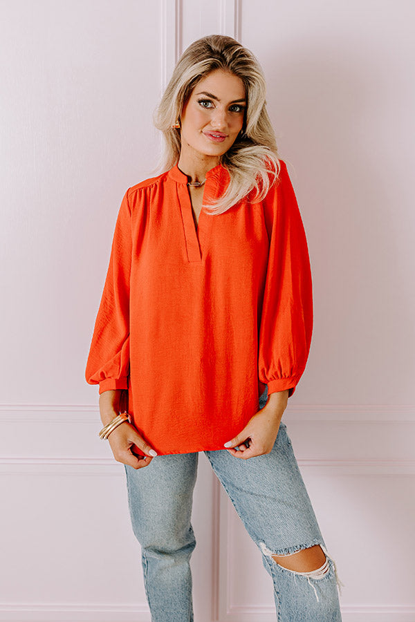 Casual Moment Shift Top in Tangerine Image - 2