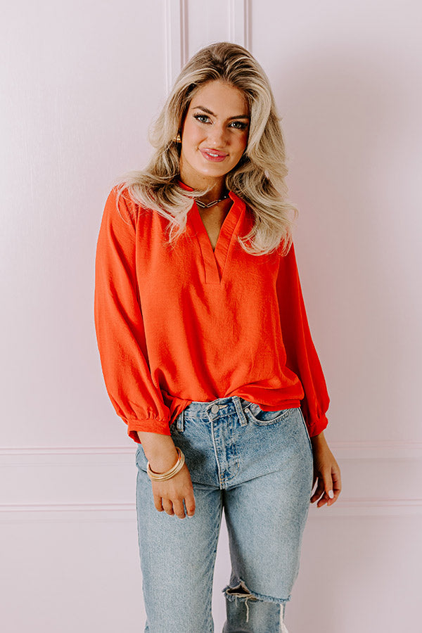 Casual Moment Shift Top in Tangerine Image - 4