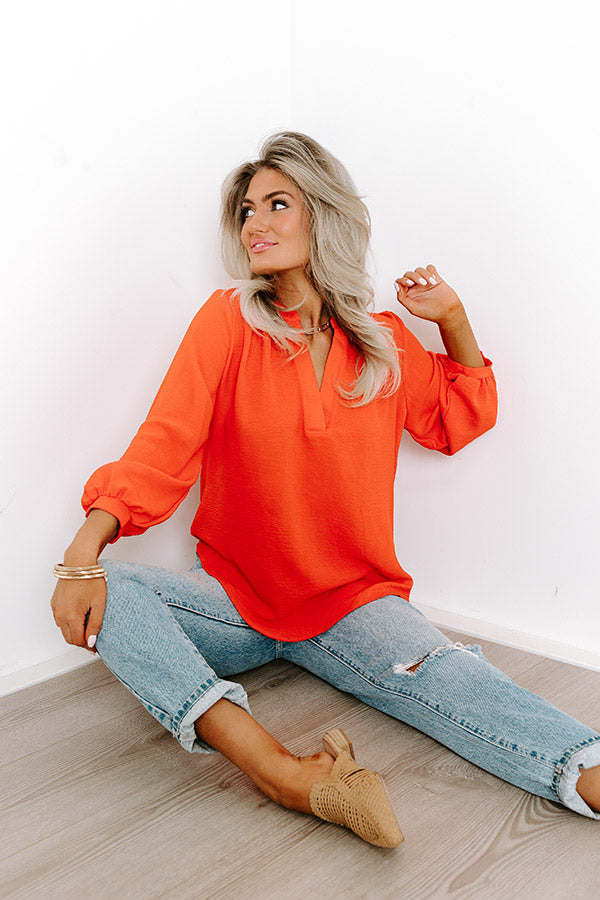 Casual Moment Shift Top in Tangerine Image - 5