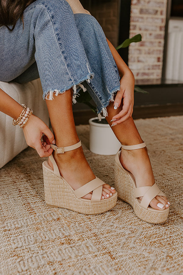 The Kendal Faux Leather Wedge in Natural – Impressions Online Boutique