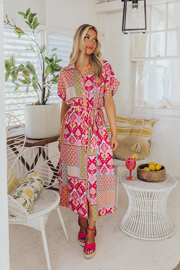 Take A Cruise Color Block Midi In Pink Image - 1