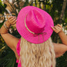 Tropical Shoreline Sun Straw Hat In Hot Pink Image - 1