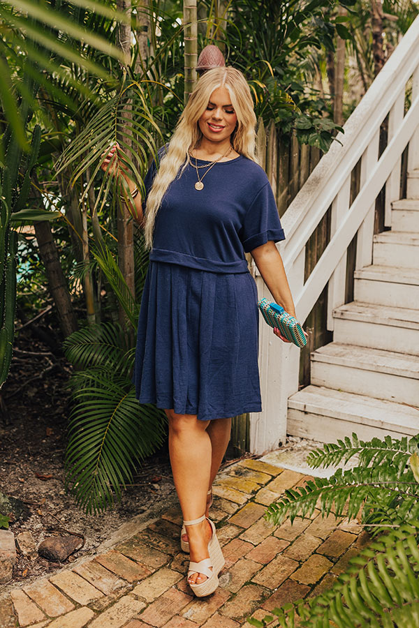 Simple Moment Mini Dress in Navy Curves