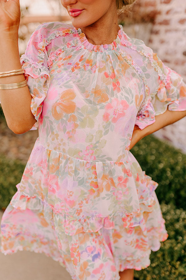 Sweet Briar Flutter Ruffled Mini Dress