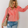 French Market Ruffle Top in Coral Image - 1