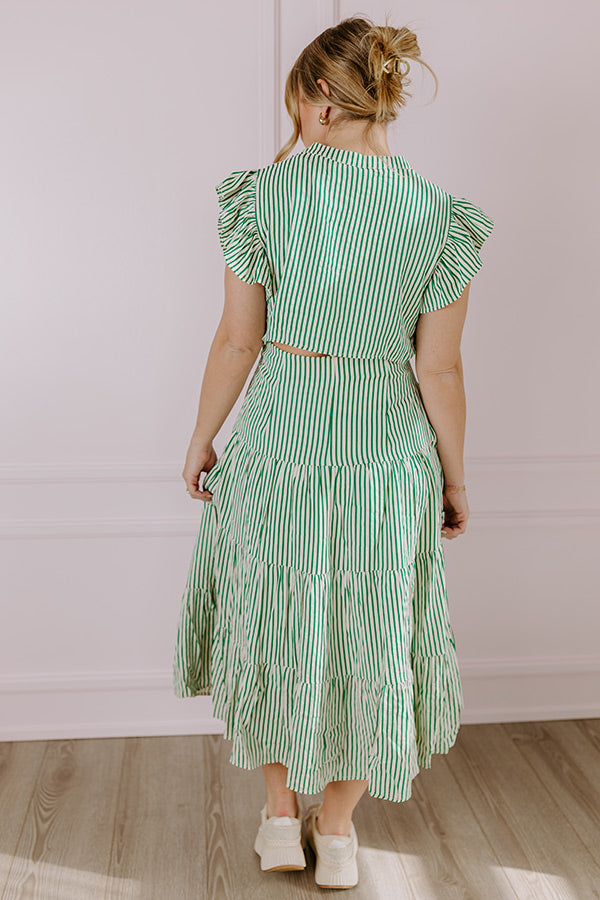 Bayside Brunch Stripe Midi in Emerald Image - 5