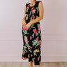 Happy Blooms Smocked Midi in Black Image - 1
