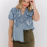 Sweetly Simple Denim Ruffle Top Image - 1
