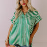 Horizon Light Satin Button Up in Green Image - 1