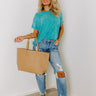 Back To Basics Mineral Wash Shift Top in Turquoise Image - 1