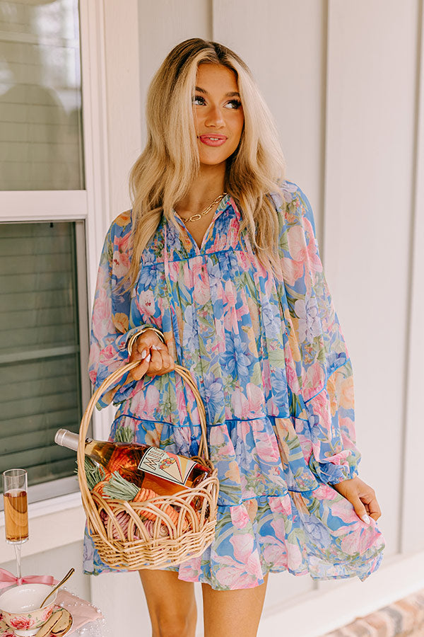 Spring Symphony Floral Mini Dress Image - 1