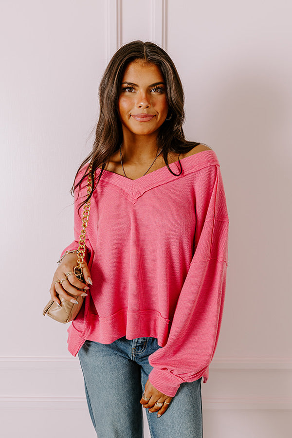 Springtime Sips Waffle Knit Top