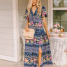 St. Tropez Stroll Floral Midi in Navy Image - 1