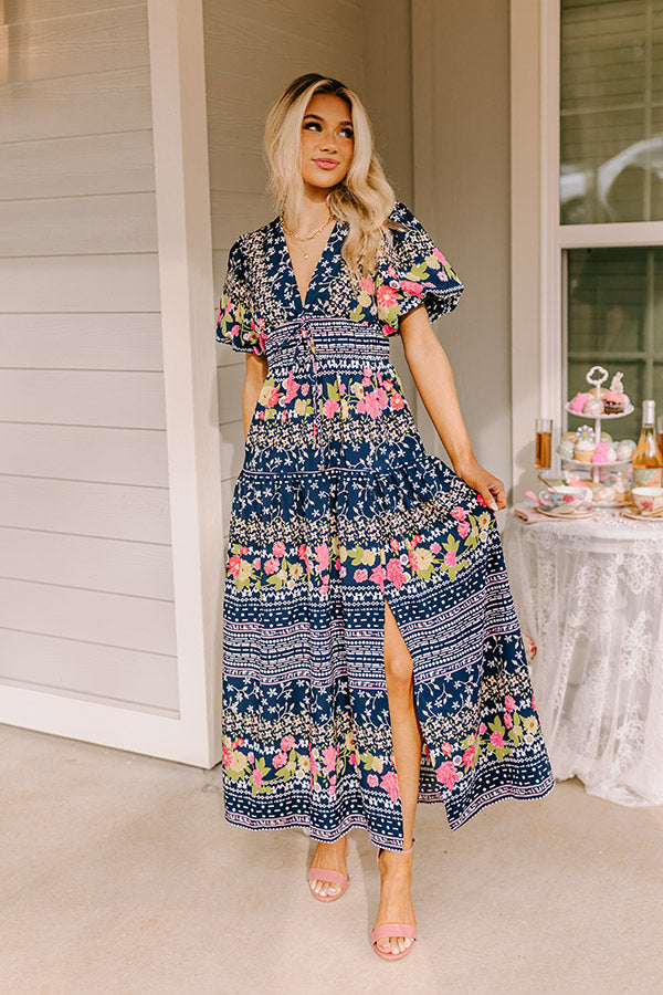 STROLL THE AVENUES WOVEN MIDI DRESS